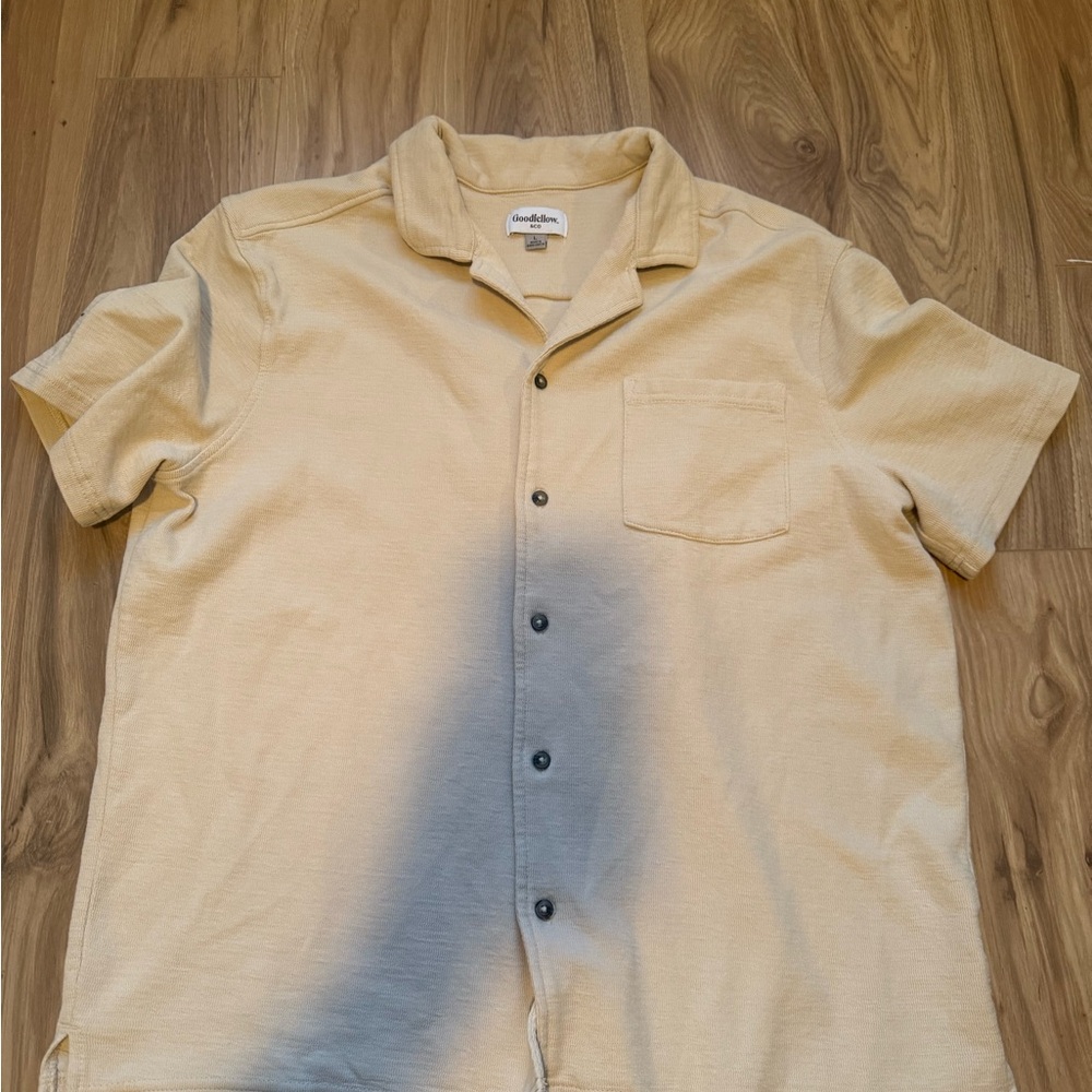 Goodfellow & Co Beige and Gray Casual Button Down Shirt